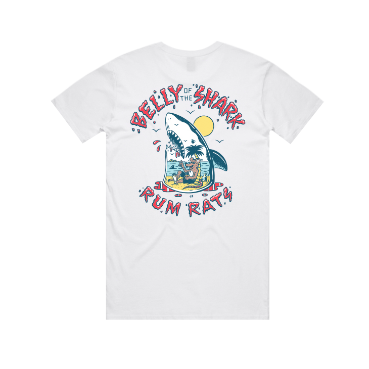 Rum Rats - Belly Of The Shark - White Unisex Tee