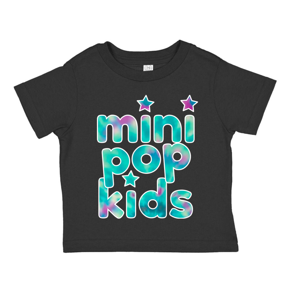 Mini Pop Kids - Tie Dye Design - Black Tee (Toddler + Youth Sizing)