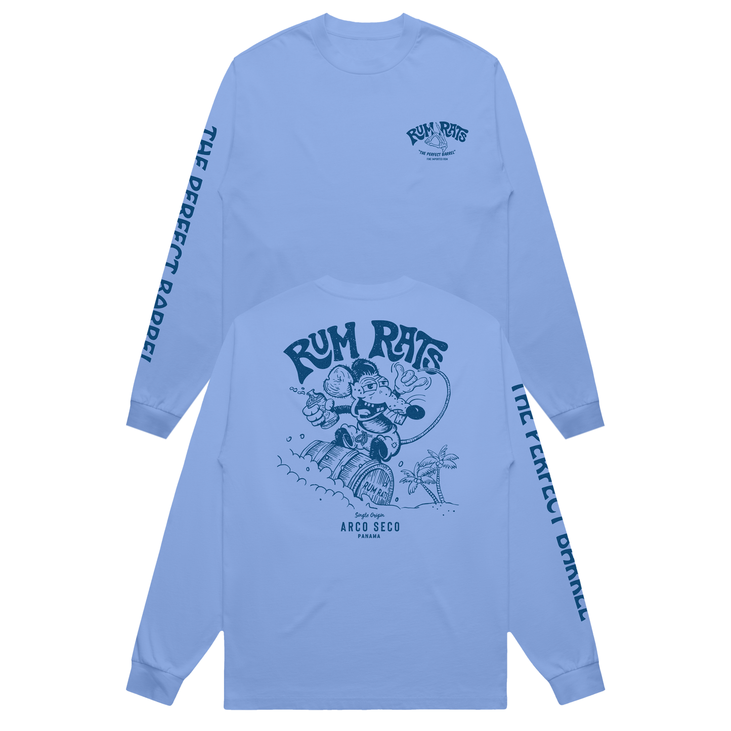 Rum Rats - Surf Rat Long Sleeve - Blue Unisex Tee – KT8 Merch Co.