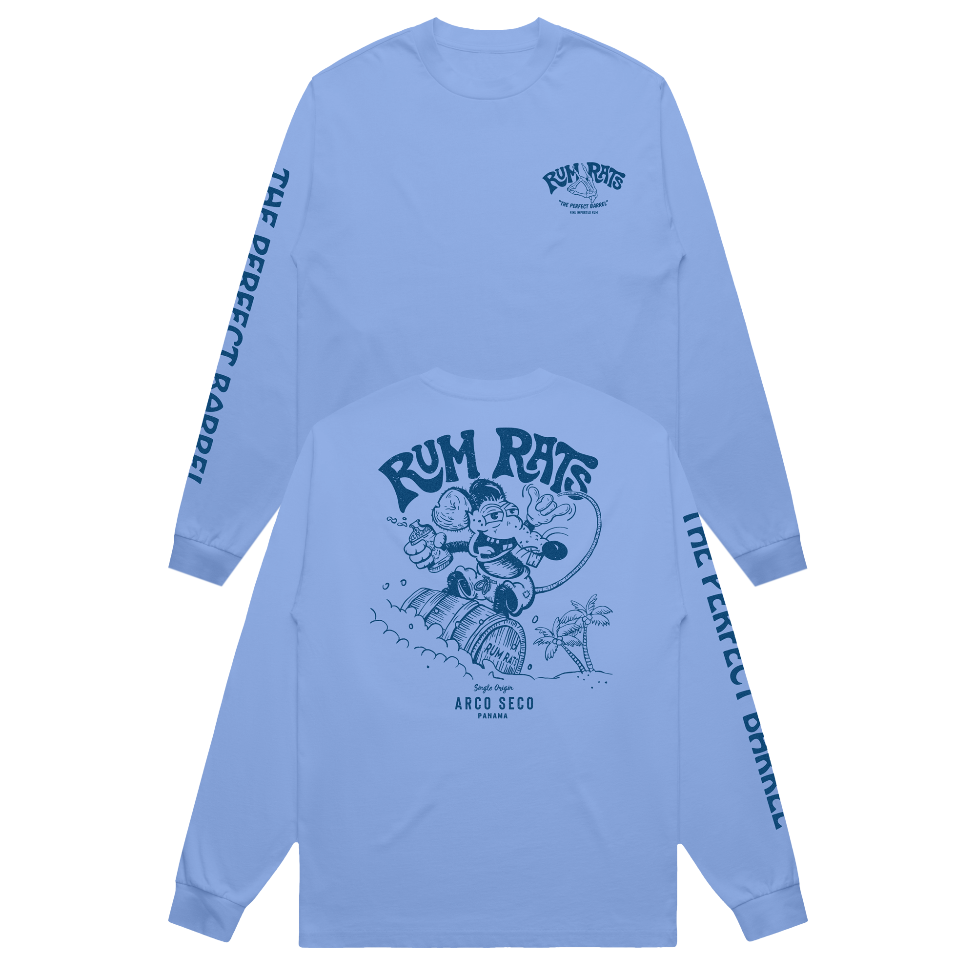 Rum Rats - Surf Rat Long Sleeve - Blue Unisex Tee – KT8 Merch Co.