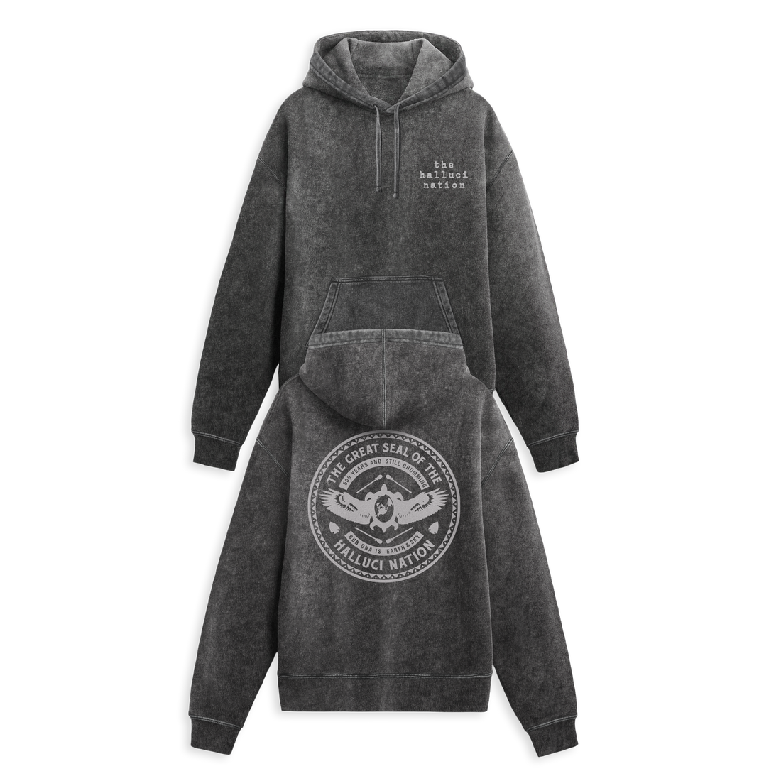 The Halluci Nation - Great Seal Hoodie - Mineral Wash Black
