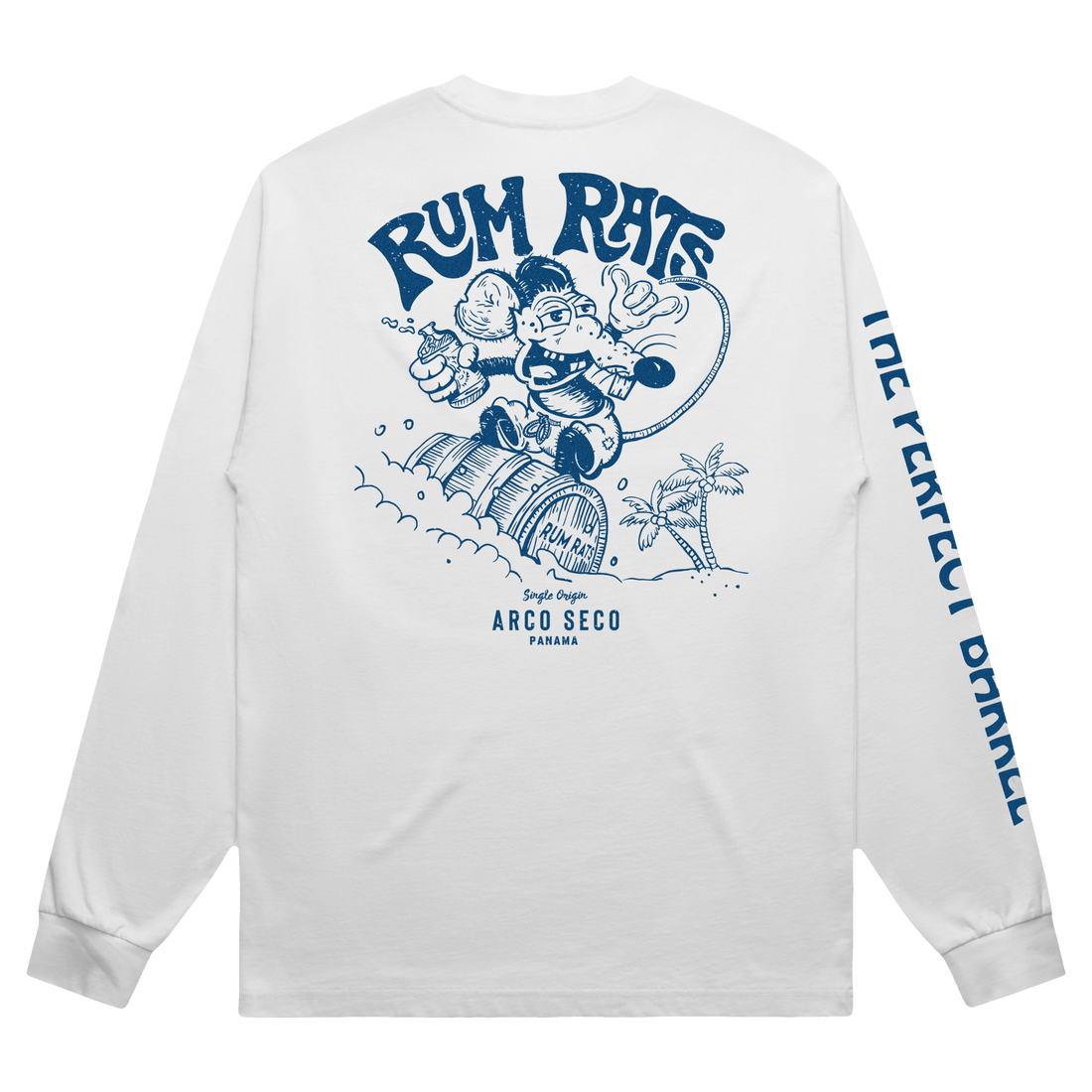 Rum Rats - Surf Rat Long Sleeve - White Unisex Tee