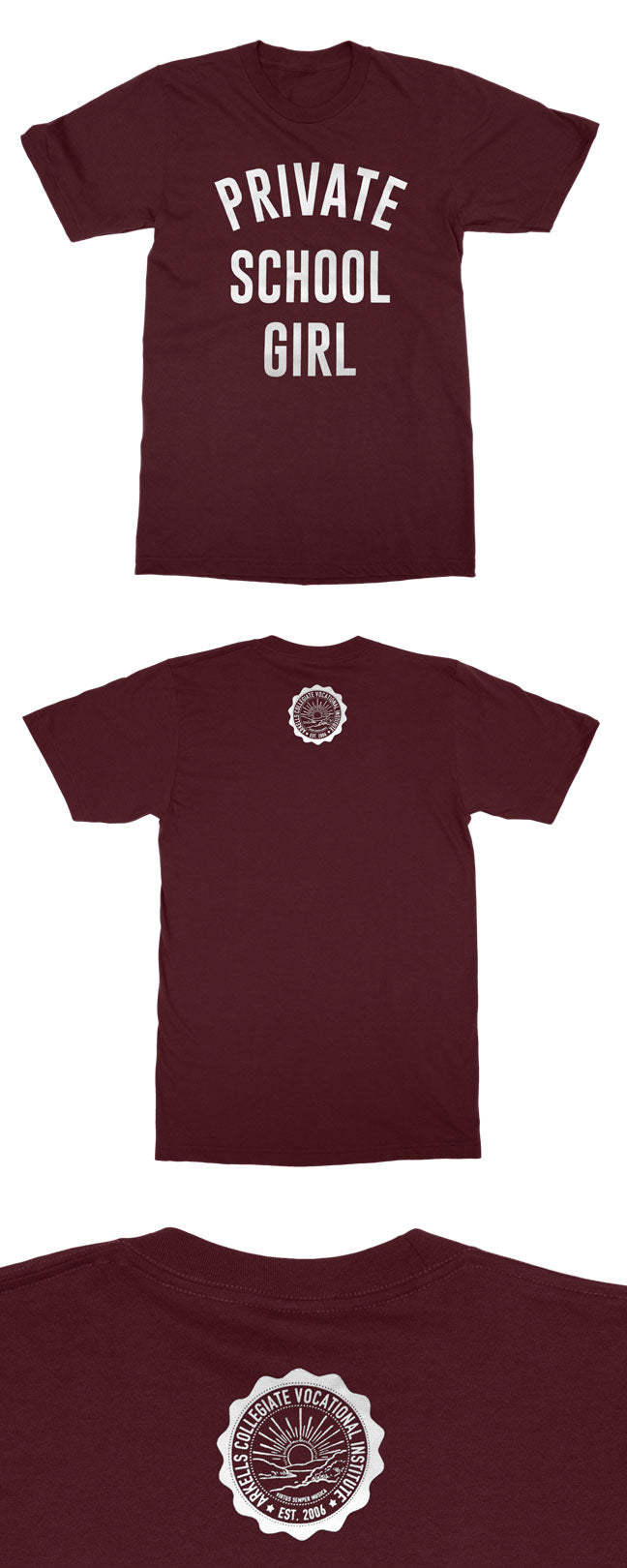Arkells - Private School Girl - Burgundy T-Shirt