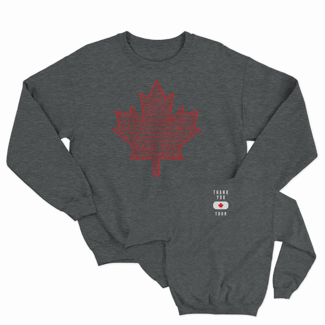 Thank You Canada Tour - Leaf Crew Sweater - Dark Heather