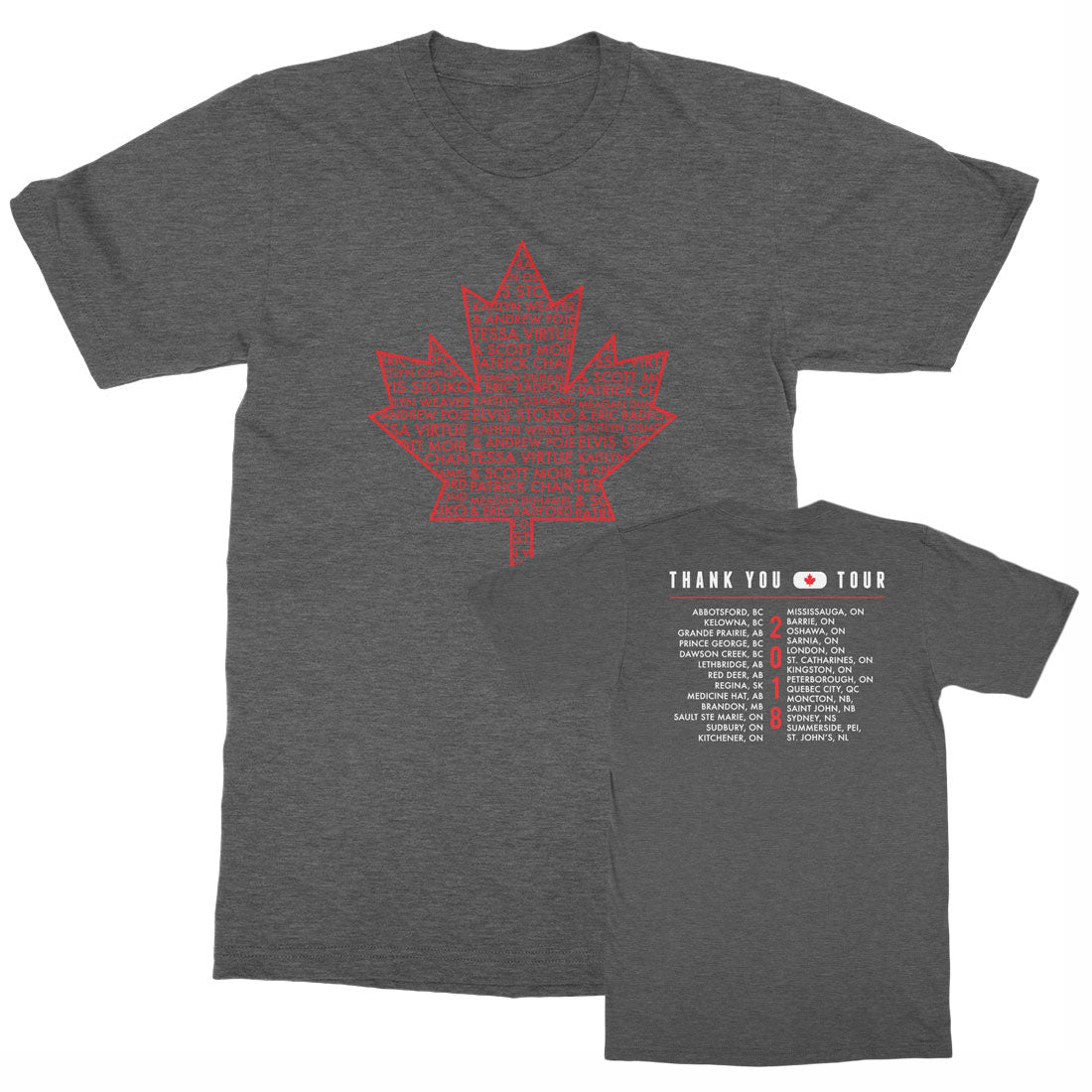 Thank You Canada Tour - Leaf Tee - Heather Charcoal